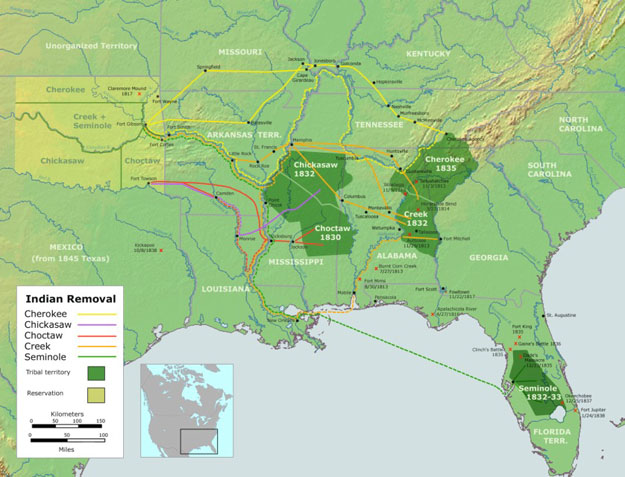 Trail of  Tears Map